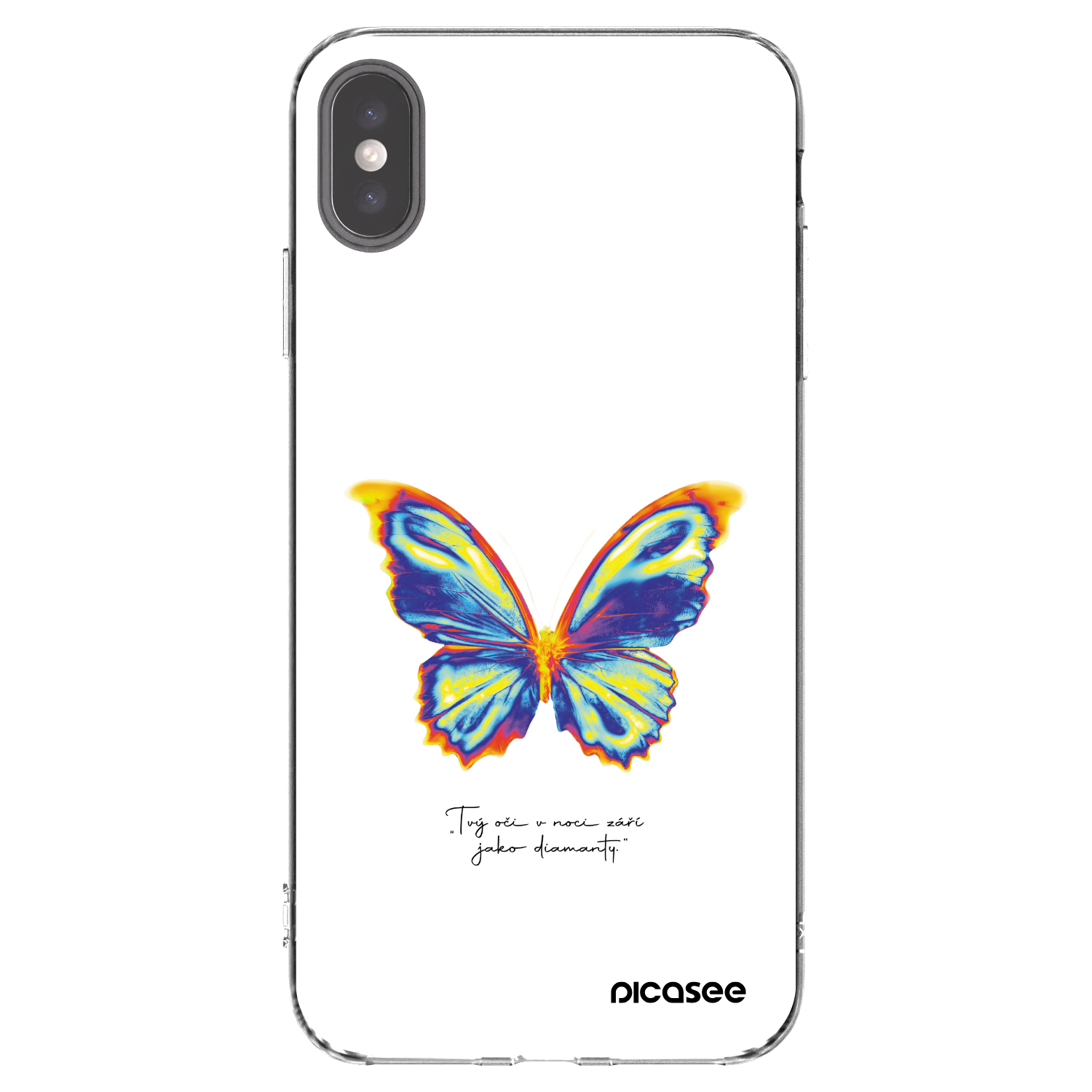 Picasee silikonska prozirna maskica za Apple iPhone XS Max - Diamanty White