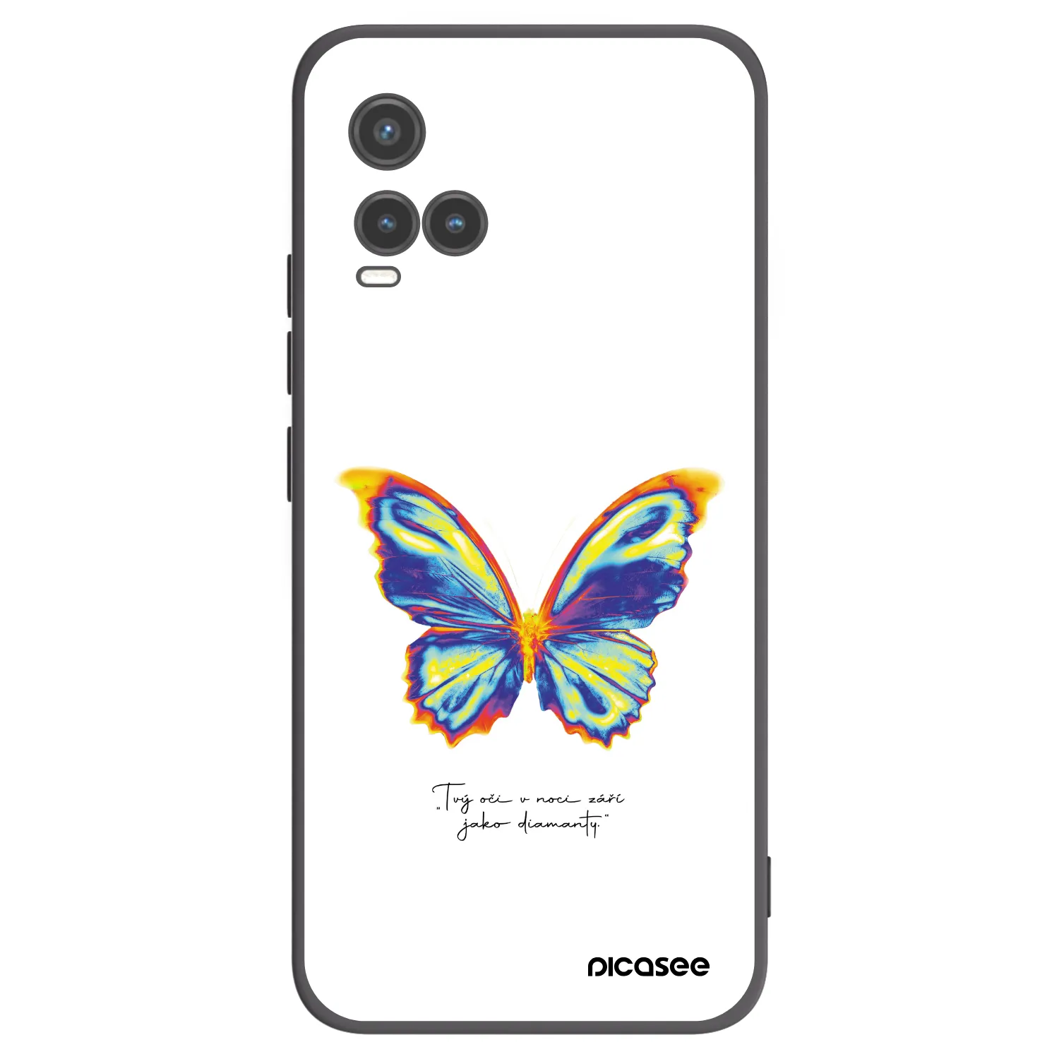 Picasee crna silikonska maskica za Vivo Y33s - Diamanty White