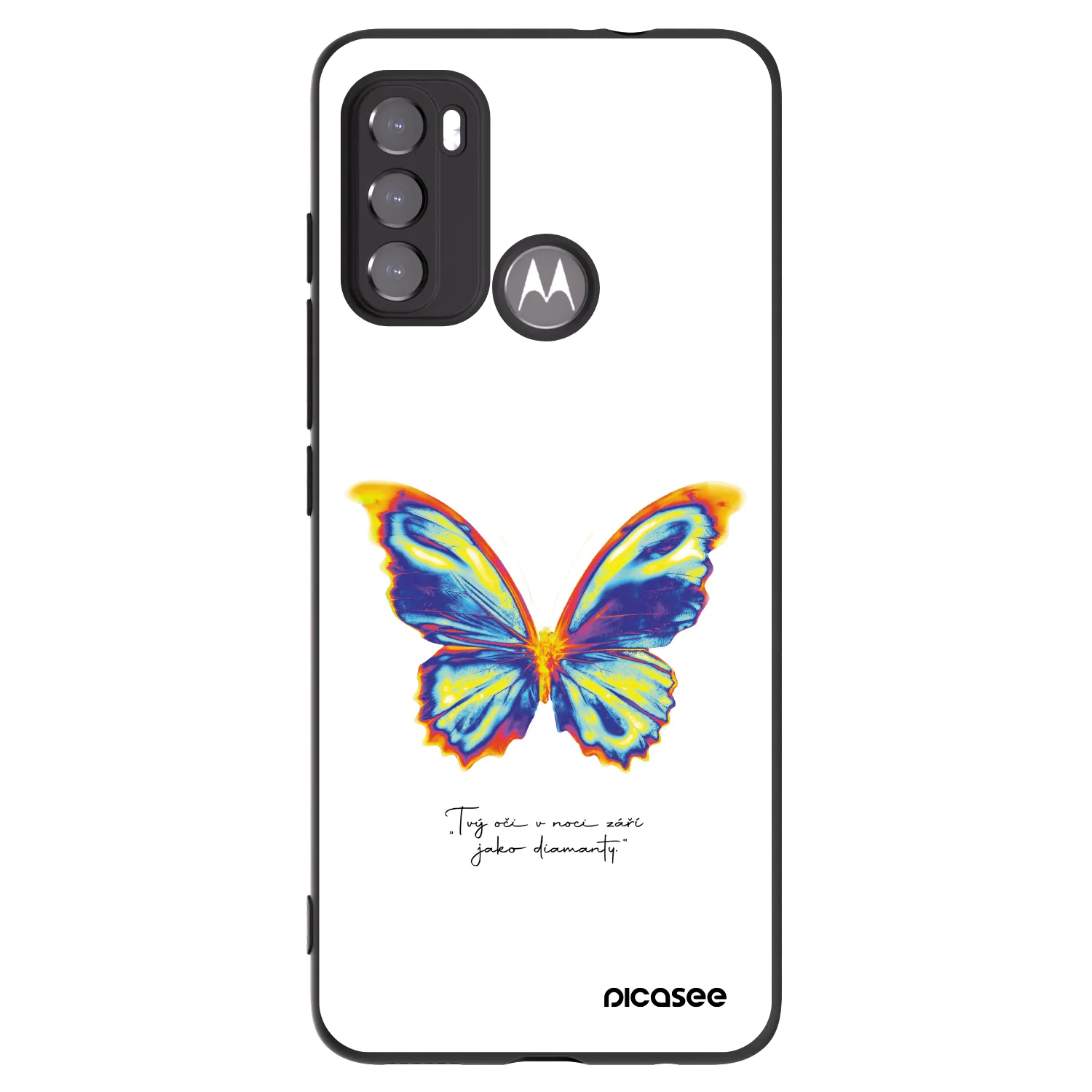 Picasee crna silikonska maskica za Motorola Moto G60 - Diamanty White