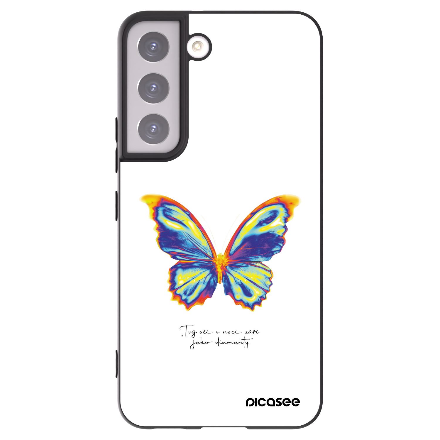 Picasee crna silikonska maskica za Samsung Galaxy S22 5G - Diamanty White