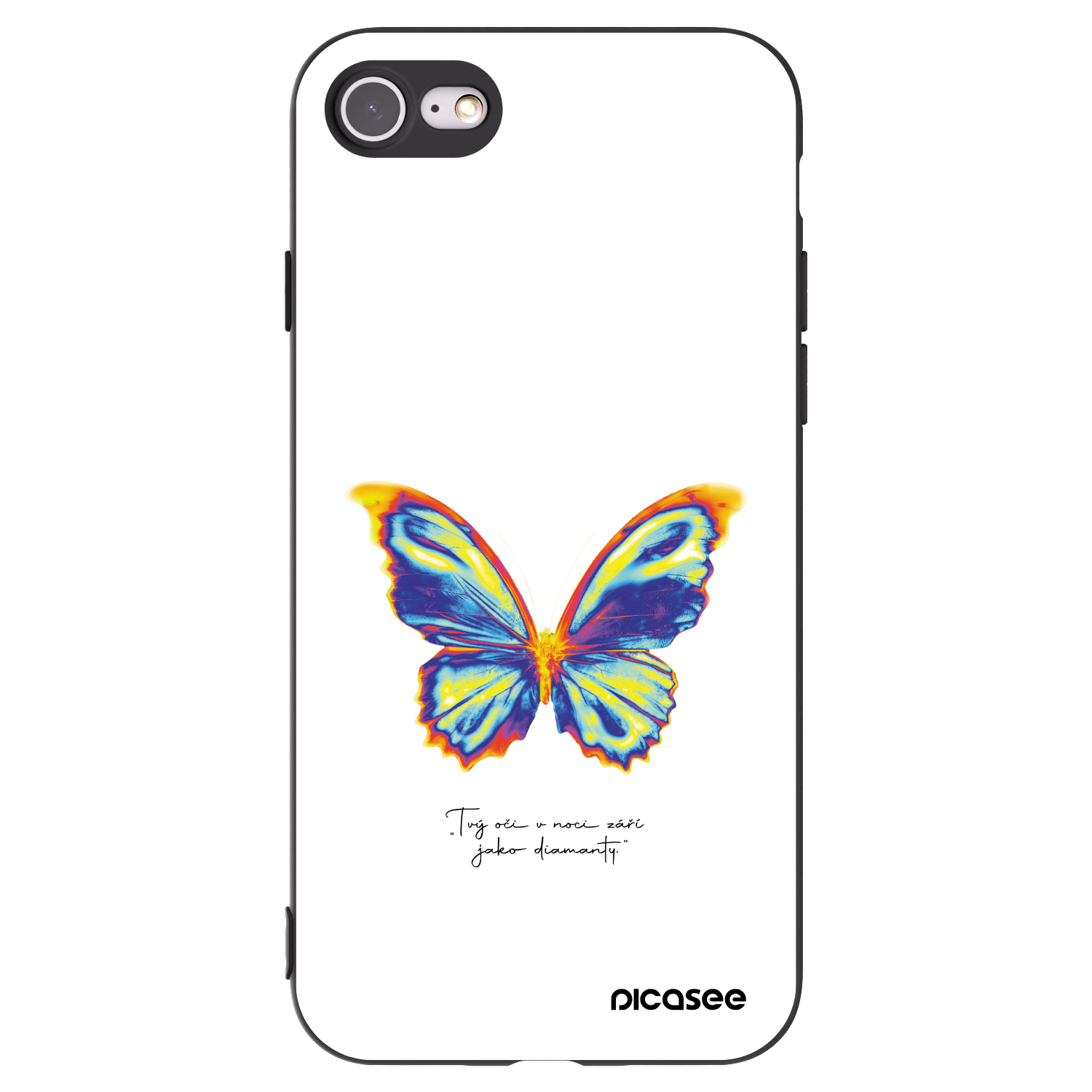 Picasee crna silikonska maskica za Apple iPhone SE 2022 - Diamanty White