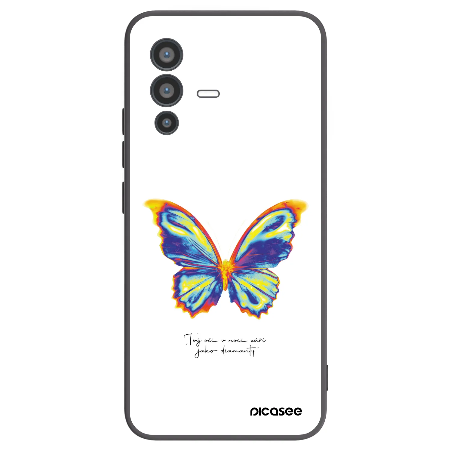 Picasee crna silikonska maskica za Vivo V23 5G - Diamanty White