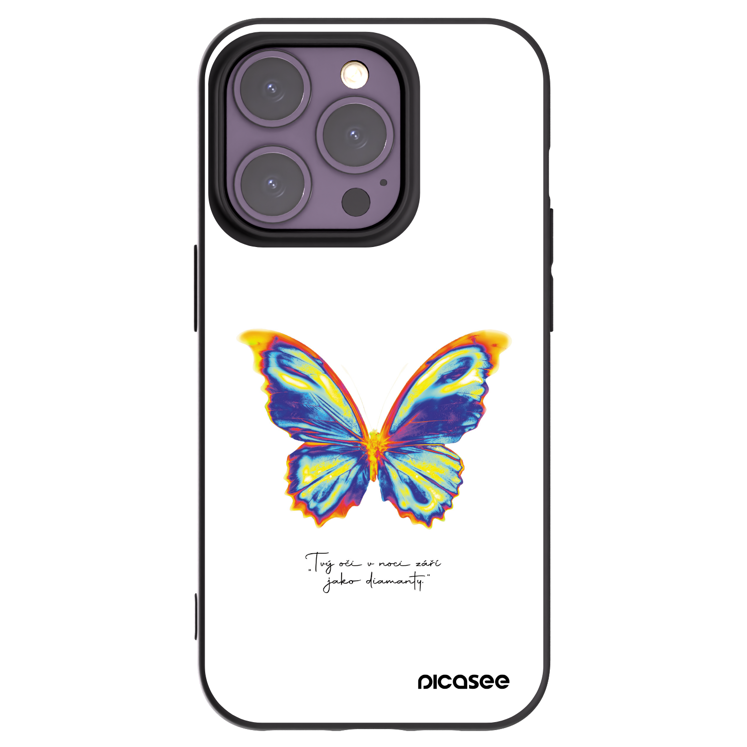 Picasee crna silikonska maskica za Apple iPhone 14 Pro - Diamanty White