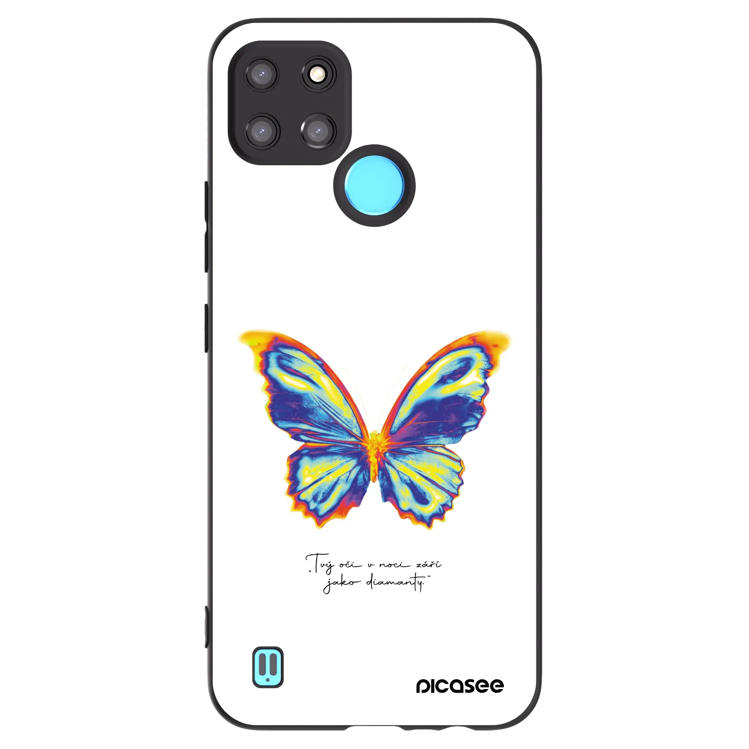 Picasee crna silikonska maskica za Realme C21Y - Diamanty White