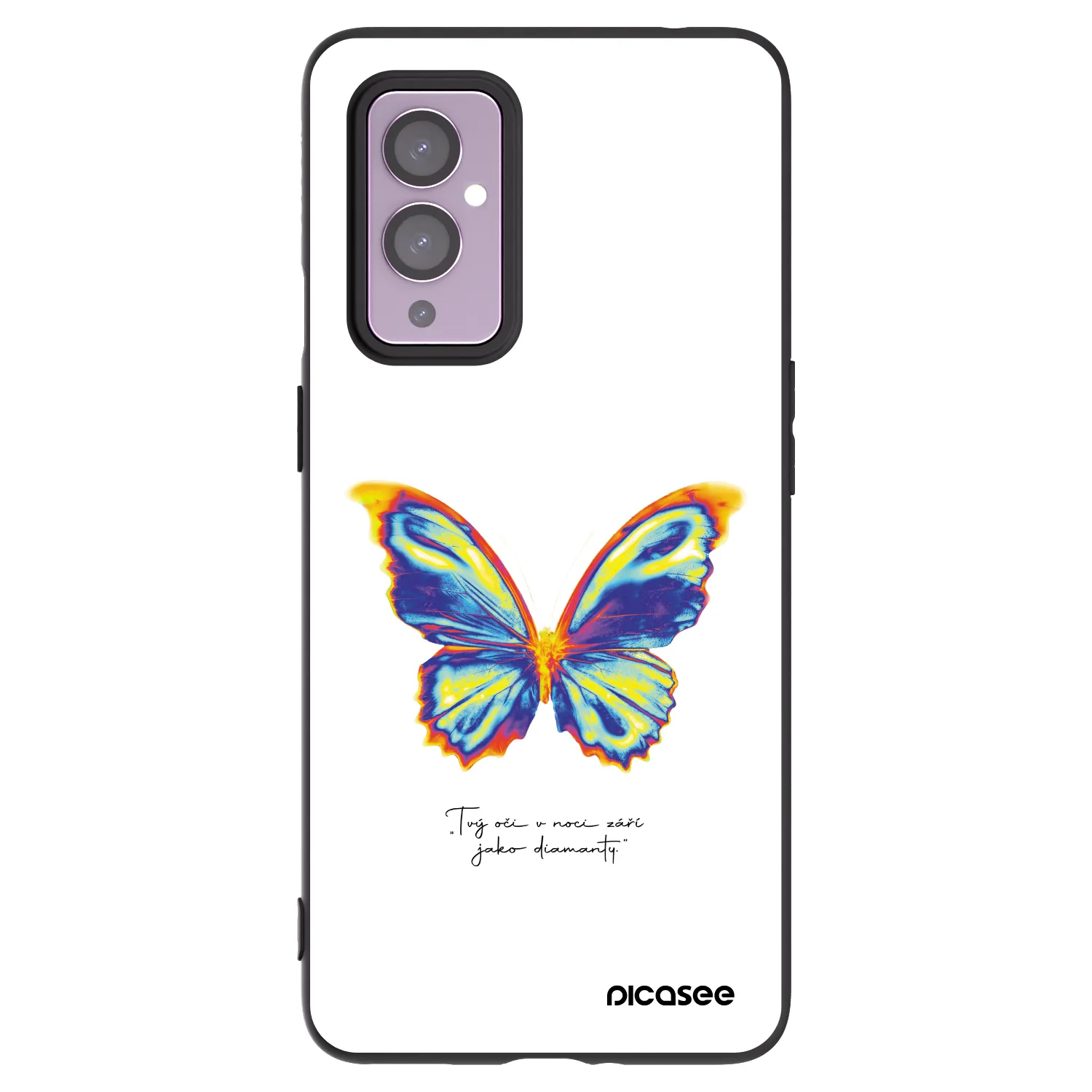 Picasee crna silikonska maskica za OnePlus 9 - Diamanty White