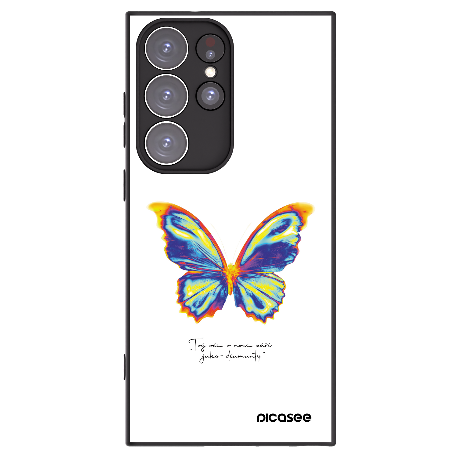 Picasee crna silikonska maskica za Samsung Galaxy S23 Ultra 5G - Diamanty White