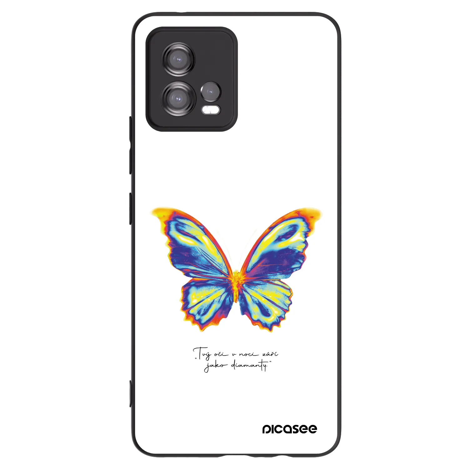 Picasee crna silikonska maskica za Motorola Moto G72 - Diamanty White