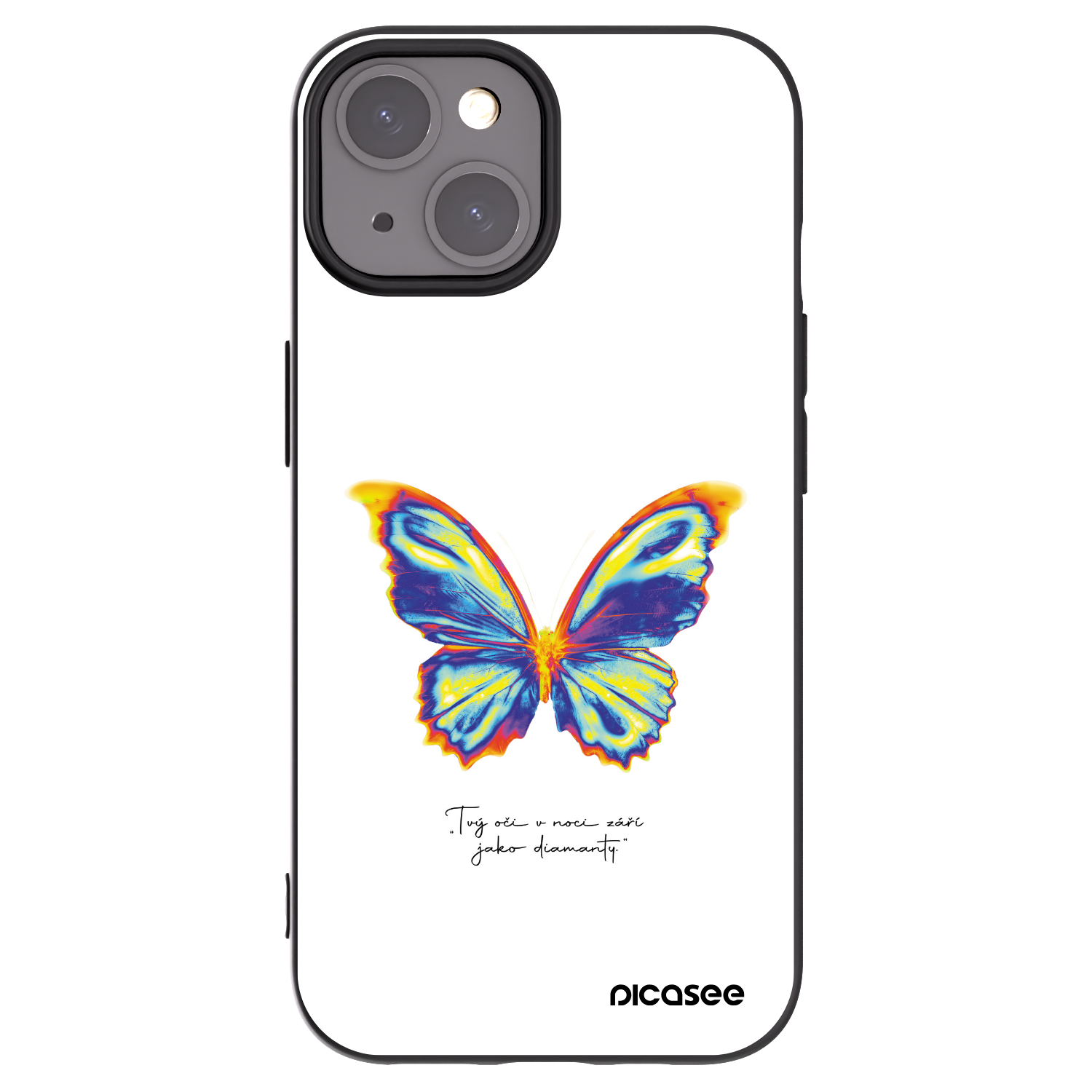 Picasee crna silikonska maskica za Apple iPhone 15 - Diamanty White