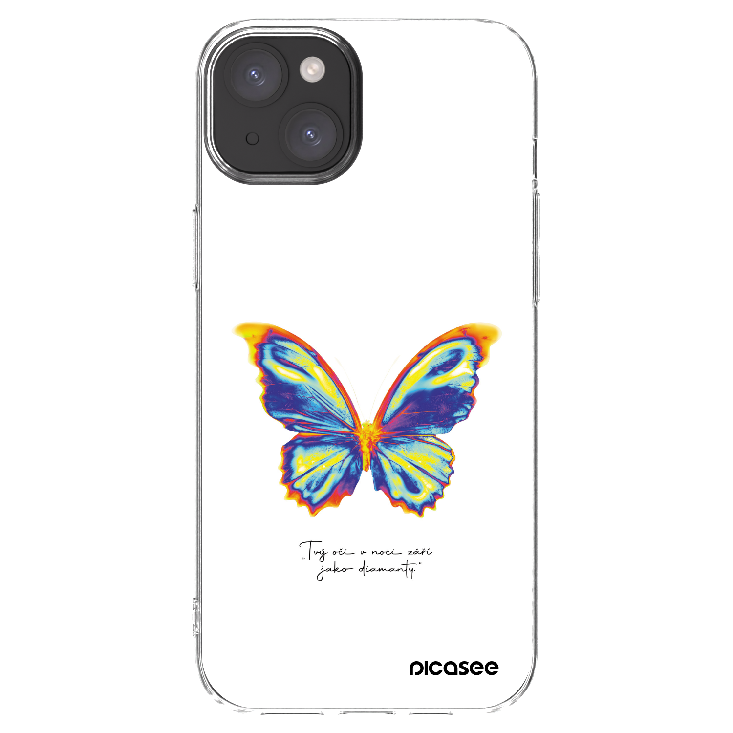 Picasee silikonska prozirna maskica za Apple iPhone 15 Plus - Diamanty White
