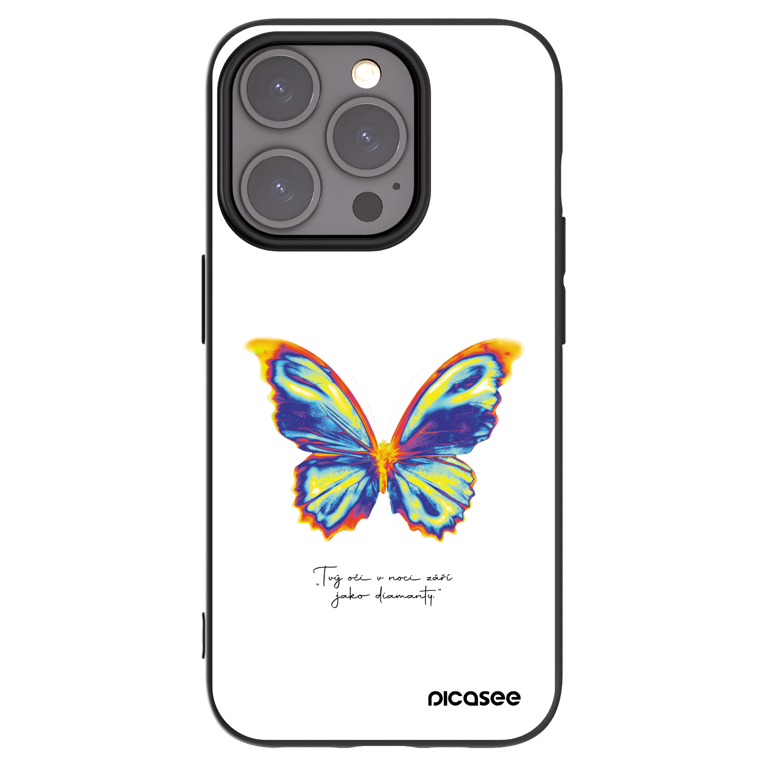 Picasee crna silikonska maskica za Apple iPhone 15 Pro - Diamanty White