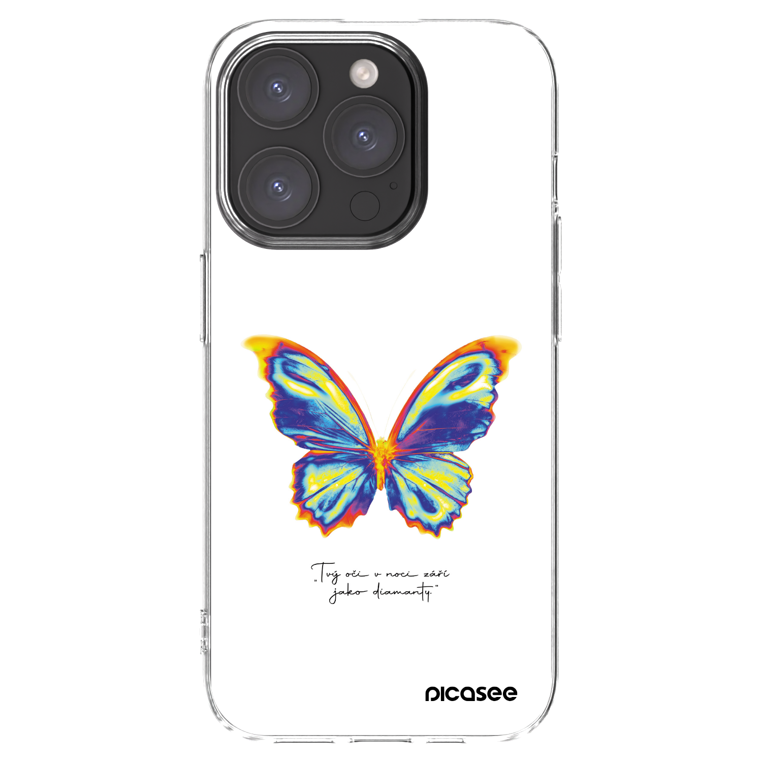 Picasee silikonska prozirna maskica za Apple iPhone 15 Pro - Diamanty White