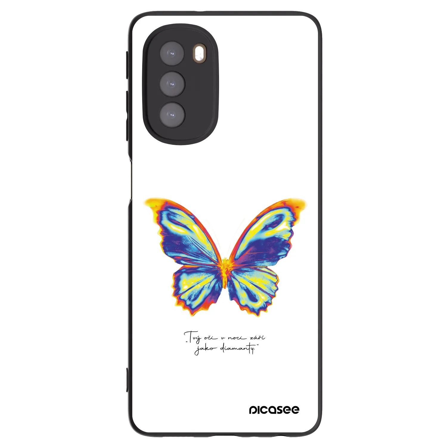 Picasee crna silikonska maskica za Motorola Moto G51 - Diamanty White