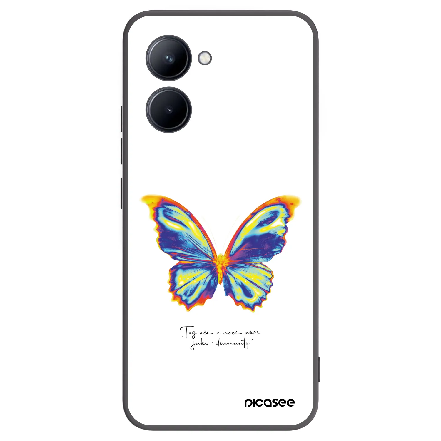 Picasee crna silikonska maskica za Realme C33 (2023) - Diamanty White