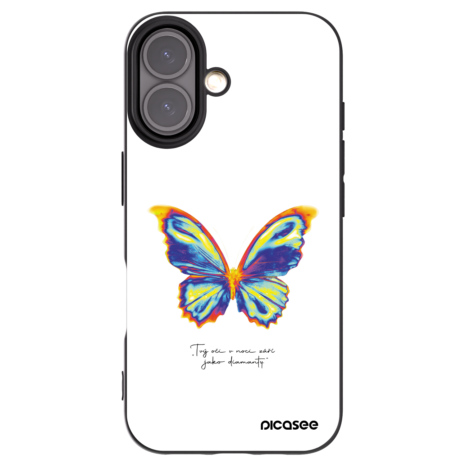 Picasee crna silikonska maskica za Apple iPhone 16 - Diamanty White