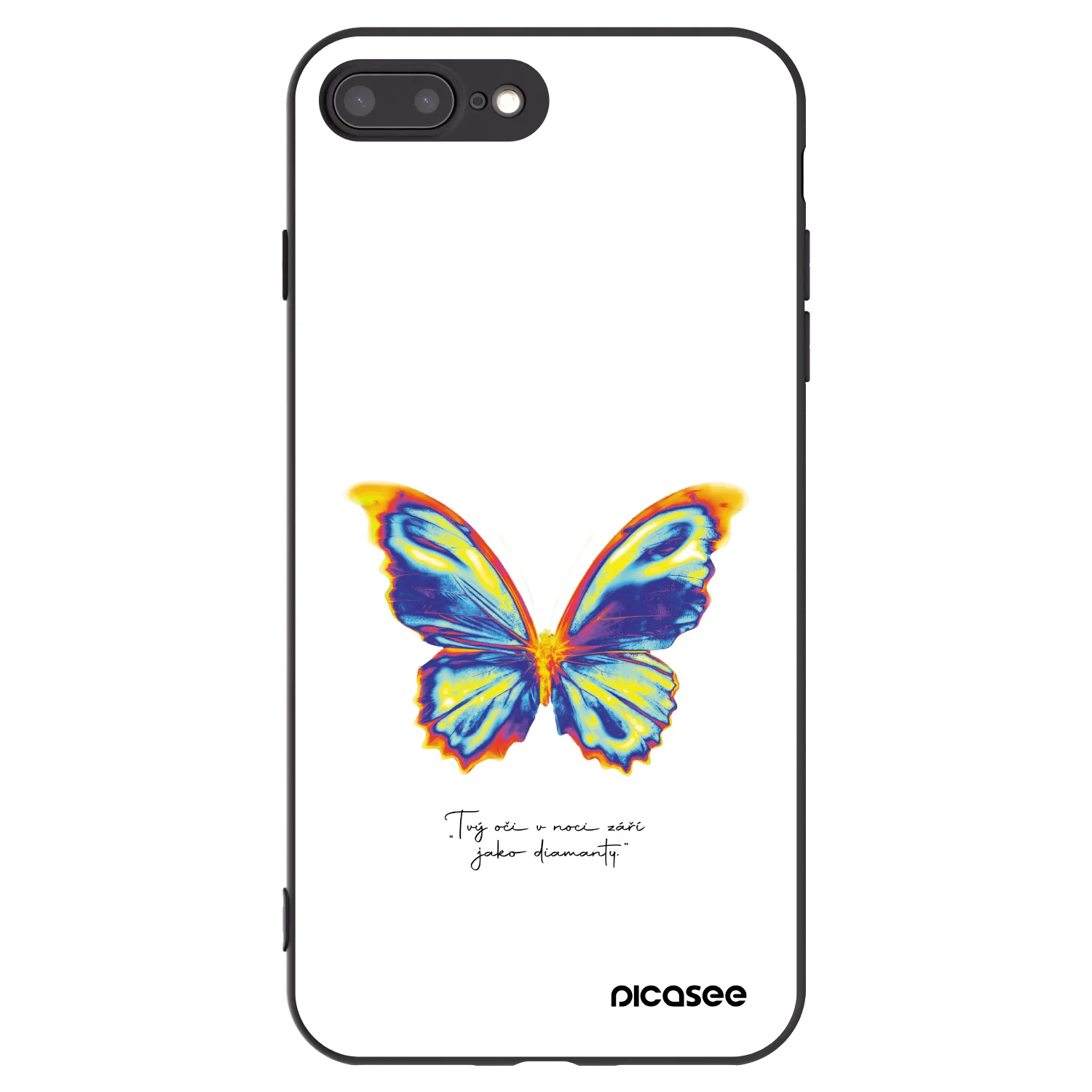 Picasee crna silikonska maskica za Apple iPhone 7 Plus - Diamanty White