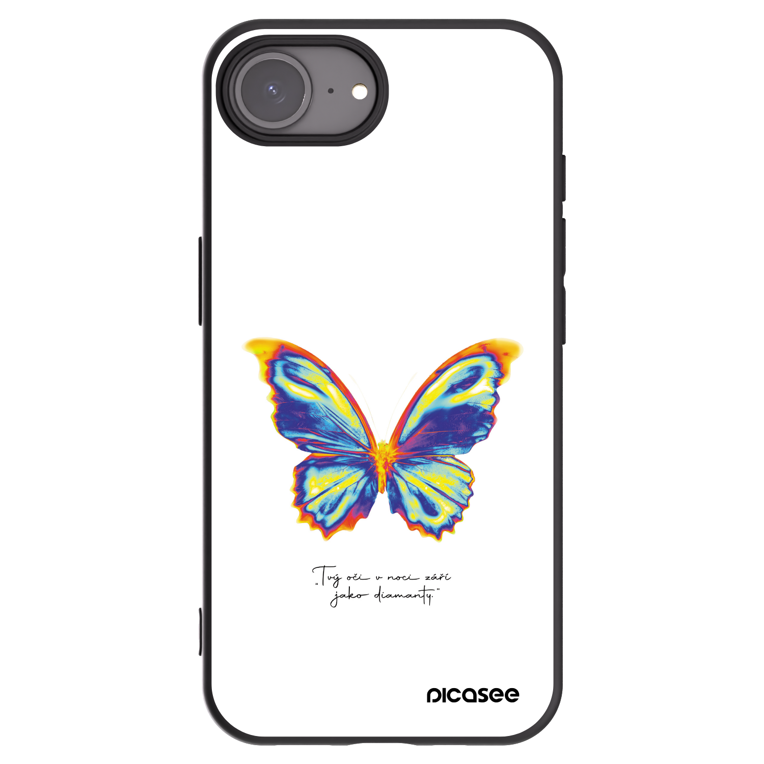 Picasee crna silikonska maskica za Apple iPhone 16e - Diamanty White