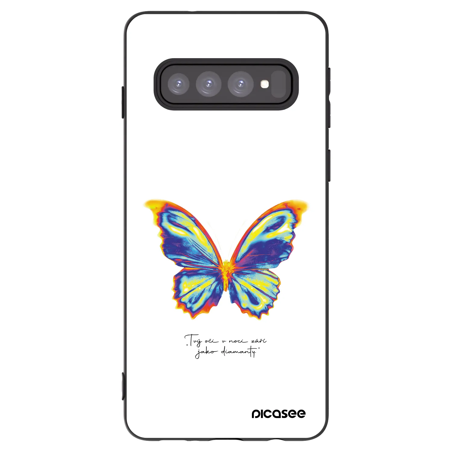 Picasee crna silikonska maskica za Samsung Galaxy S10 G973 - Diamanty White
