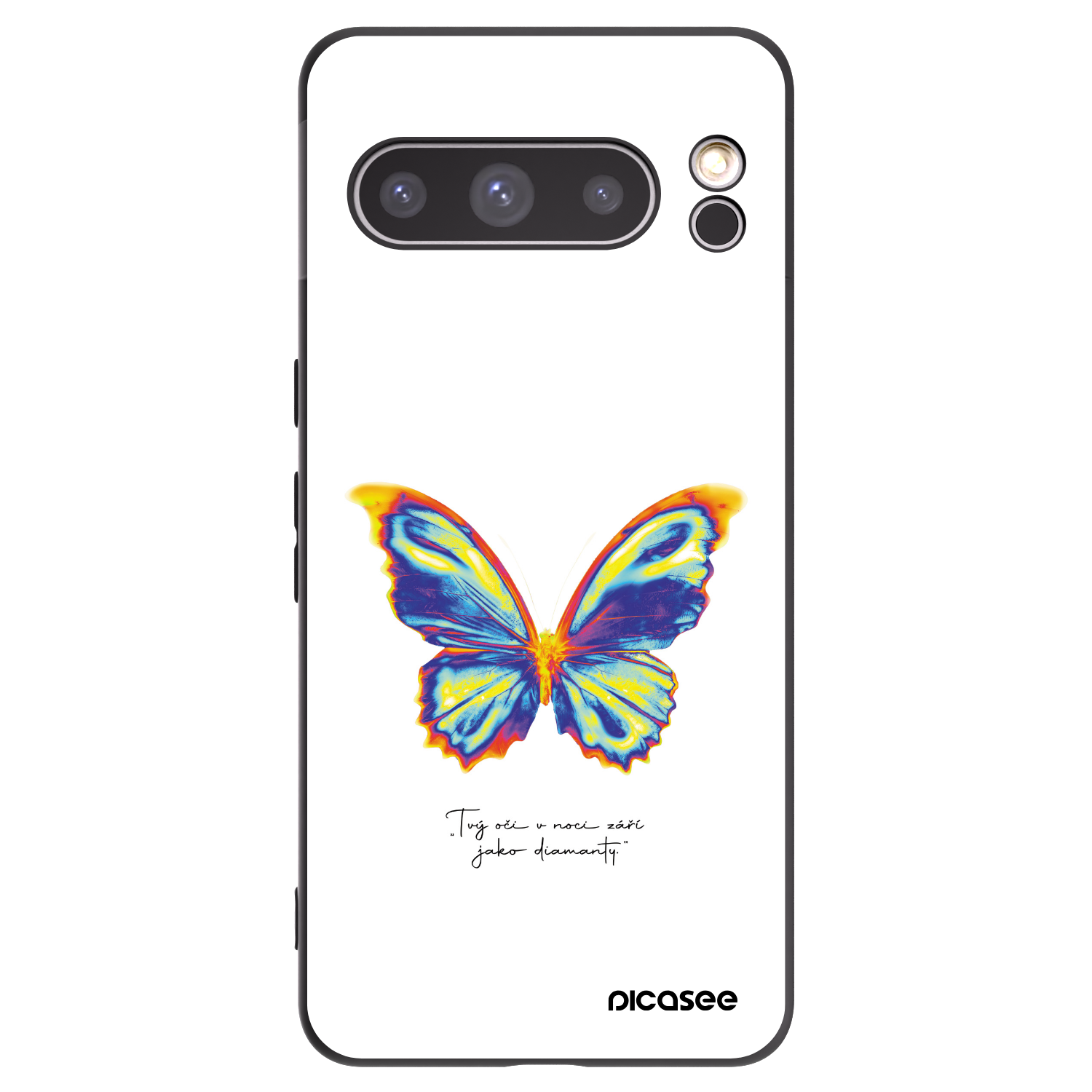 Picasee crna silikonska maskica za Google Pixel 8 Pro - Diamanty White