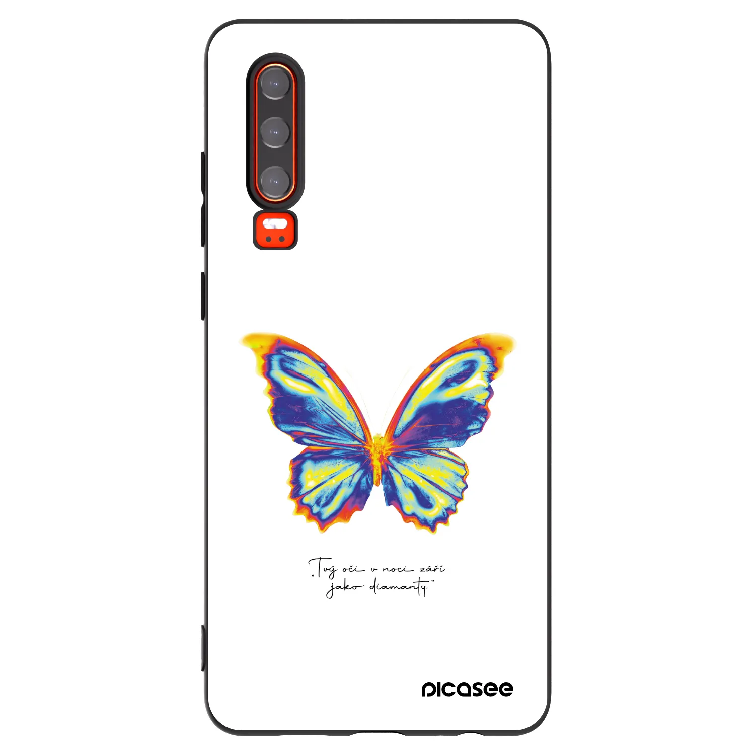 Picasee crna silikonska maskica za Huawei P30 - Diamanty White