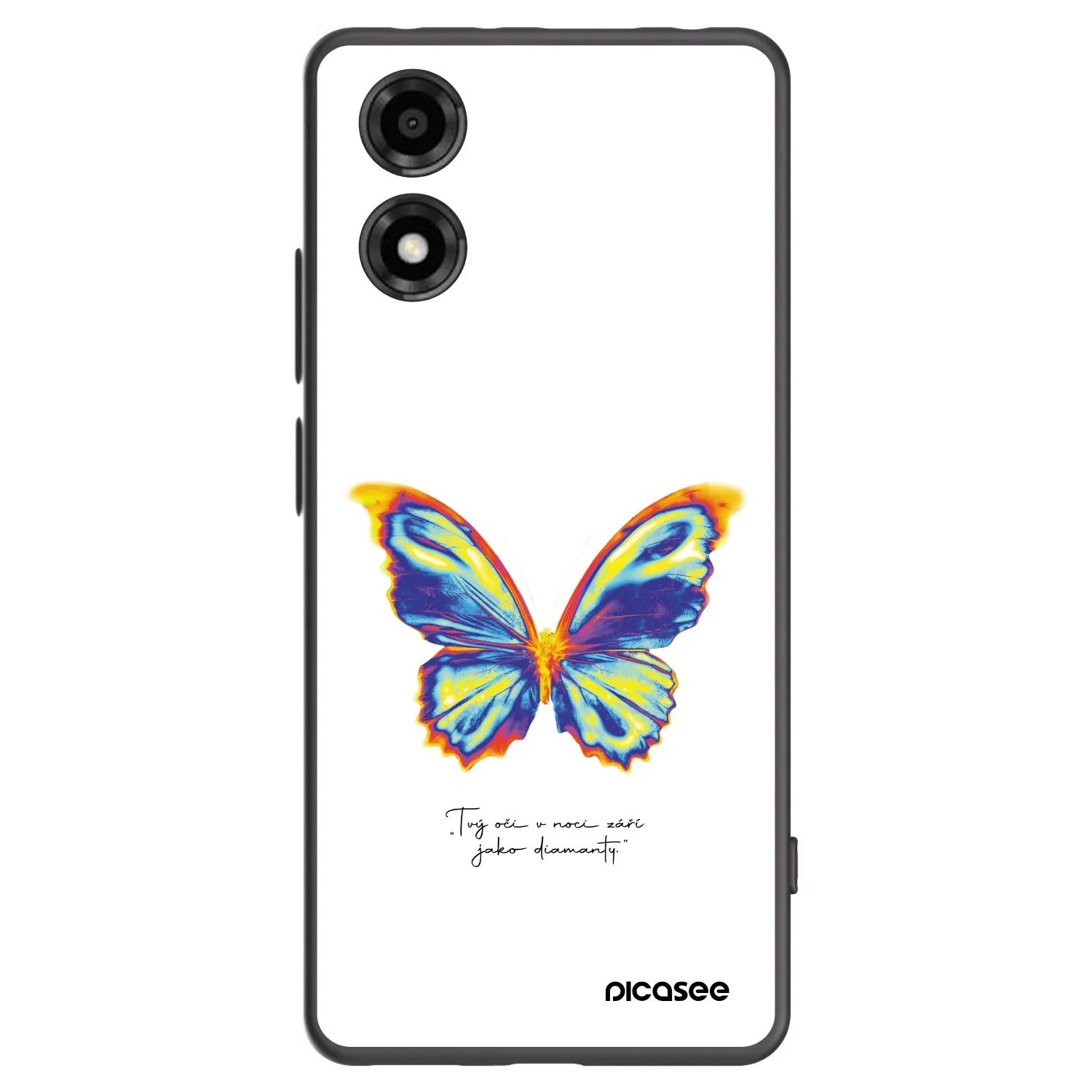 Picasee crna silikonska maskica za Motorola Moto E14 - Diamanty White
