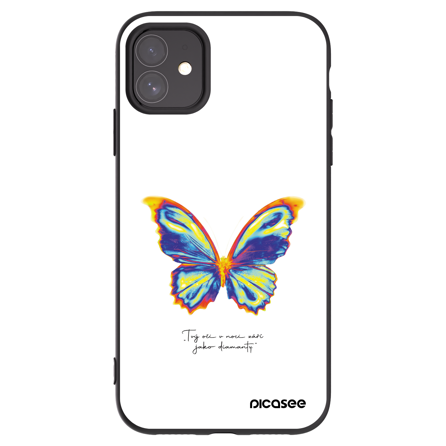 Picasee crna silikonska maskica za Apple iPhone 11 - Diamanty White