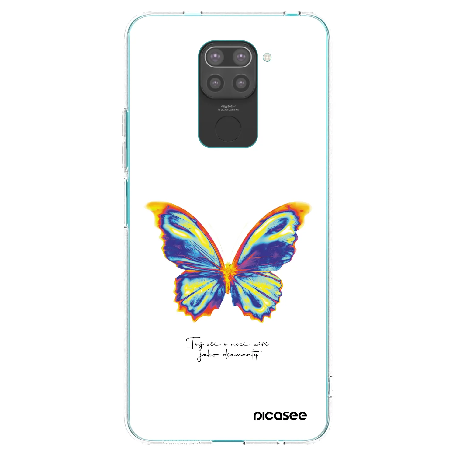 Picasee crna silikonska maskica za Xiaomi Redmi Note 9 - Diamanty White