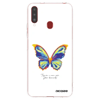 Picasee silikonska prozirna maskica za Samsung Galaxy A20s - Diamanty White