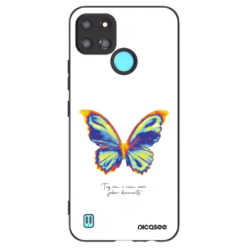 Picasee crna silikonska maskica za Realme C21Y - Diamanty White