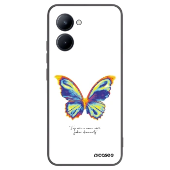 Picasee crna silikonska maskica za Realme C33 (2023) - Diamanty White