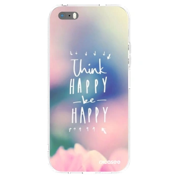 Picasee silikonska prozirna maskica za Apple iPhone 5/5S/SE - Think happy be happy