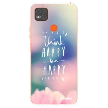 Picasee silikonska prozirna maskica za Xiaomi Redmi 9C - Think happy be happy