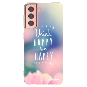 Picasee silikonska prozirna maskica za Samsung Galaxy S21 5G G991B - Think happy be happy