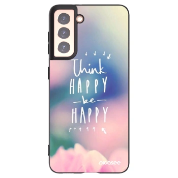 Picasee crna silikonska maskica za Samsung Galaxy S21 5G G991B - Think happy be happy