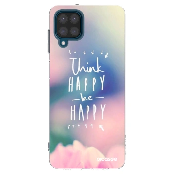 Picasee silikonska prozirna maskica za Samsung Galaxy A12 A125F - Think happy be happy