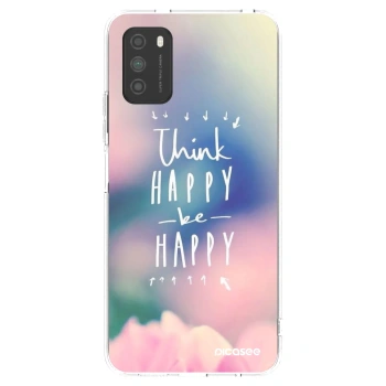 Picasee silikonska prozirna maskica za Xiaomi Poco M3 - Think happy be happy
