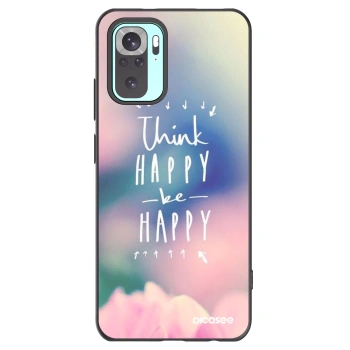 Picasee crna silikonska maskica za Xiaomi Redmi Note 10 Pro - Think happy be happy