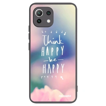 Picasee crna silikonska maskica za Xiaomi Mi 11 Lite - Think happy be happy