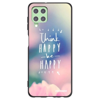 Picasee crna silikonska maskica za Samsung Galaxy A22 A225F 4G - Think happy be happy