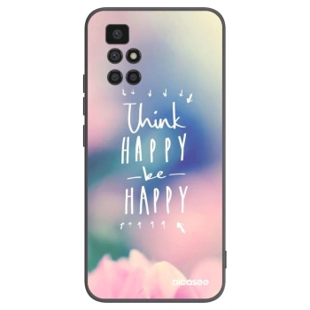 Picasee crna silikonska maskica za Xiaomi Redmi 10 - Think happy be happy