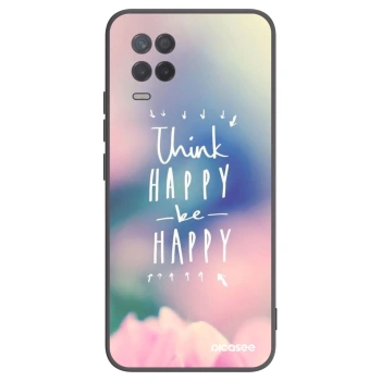 Picasee crna silikonska maskica za Realme 8 5G - Think happy be happy