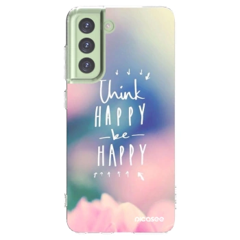 Picasee silikonska prozirna maskica za Samsung Galaxy S21 FE 5G - Think happy be happy