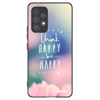 Picasee crna silikonska maskica za Samsung Galaxy A53 5G A536 - Think happy be happy