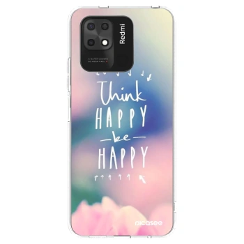 Picasee silikonska prozirna maskica za Xiaomi Redmi 10C - Think happy be happy