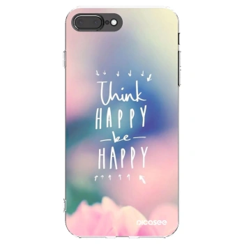Picasee silikonska prozirna maskica za Apple iPhone 8 Plus - Think happy be happy