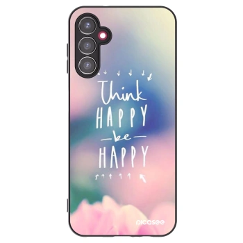 Picasee crna silikonska maskica za Samsung Galaxy A14 4G A145R - Think happy be happy