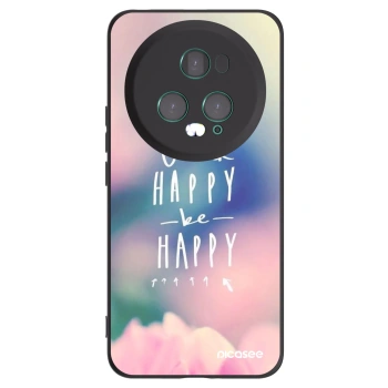 Picasee crna silikonska maskica za Honor Magic5 Pro - Think happy be happy