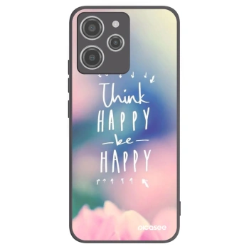 Picasee crna silikonska maskica za Xiaomi Redmi 12 4G - Think happy be happy