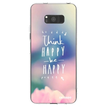 Picasee silikonska prozirna maskica za Samsung Galaxy S8 G950F - Think happy be happy