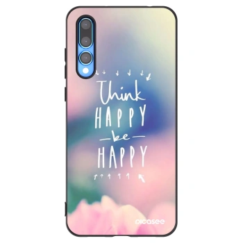 Picasee crna silikonska maskica za Huawei P20 Pro - Think happy be happy
