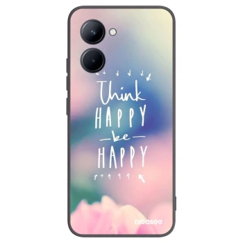 Picasee crna silikonska maskica za Realme C33 (2023) - Think happy be happy